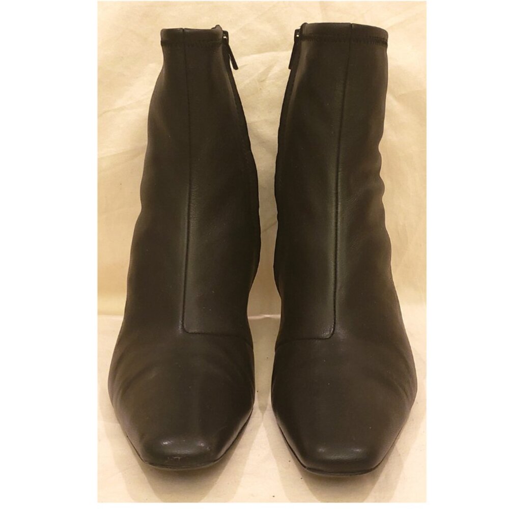 Loeffler Randall Black Lambskin Kitten-Heel Booties Size-6B - Picture 5 of 11